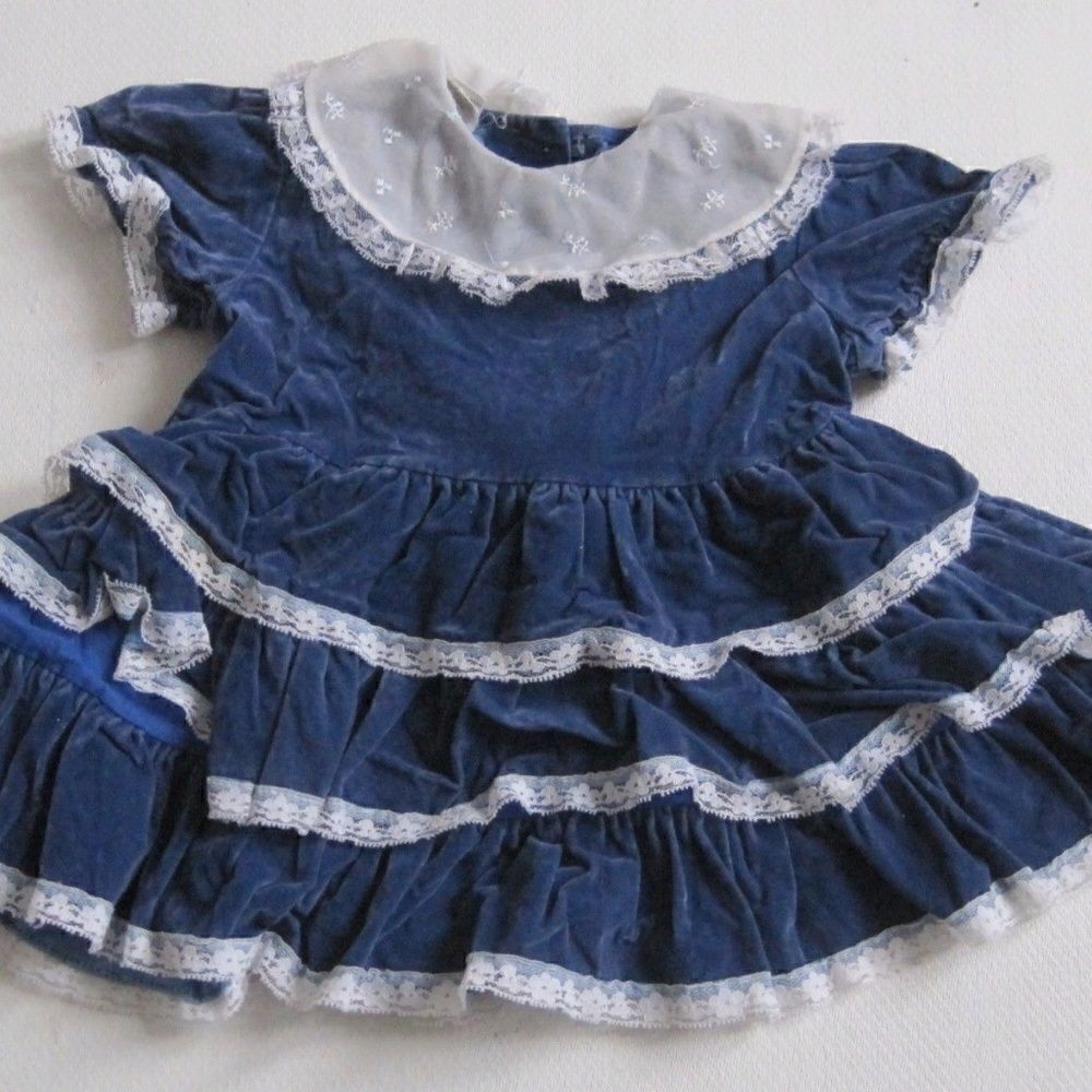 SEARS Vintage Girl Dress 4T Toddler Velour Party
